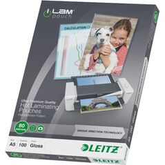 Leitz Folia laminacyjna UDT A5 80 mic. (74920000) 573688 4002432397761