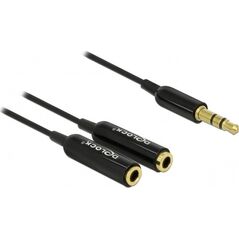 Kabel Delock Jack 3.5mm - Jack 3.5mm x2 0.2m czarny (65356) 607579 4043619653560