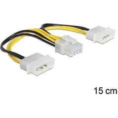 Delock Molex x2 - ATX/EPS 8-pin, 0.15m, Żółty (83410) 631214 4043619834105