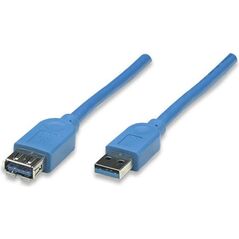 Kabel USB Manhattan USB-A - USB-A 2 m Niebieski (322379) 641547 766623322379