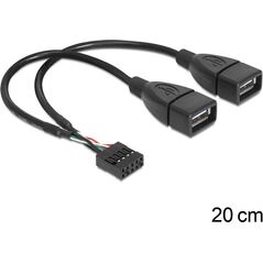 Delock USB zew. - USB wew., 0.2m, Czarny (83292) 644280 4043619832927