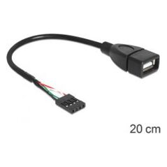 Delock USB zew. - USB wew., 0.2m, Czarny (83291) 644281 4043619832910