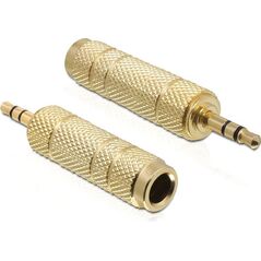 Adapter AV Delock Jack 3.5mm - Jack 6.3mm złoty (65360) 597457 4043619653607