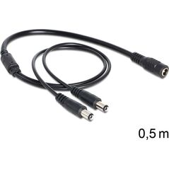Delock Kabel 1 x DC 5.5 mm x 2.1 mm (żeński) - 2x DC 5.5 x 2.1 mm (męski) (83286) 597520 4043619832866