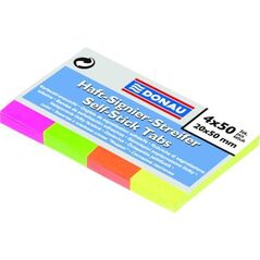 Donau Karteczki znaczniki neonowe 20x50mm, 4kol.x50szt. (14K088X) 652460 5901498007654