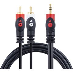 Kabel Libox Jack 3.5mm - RCA (Cinch) x2 1.5m czarny (LB0022) 702876 5901811400568