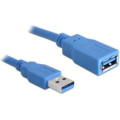 Kabel USB Delock USB-A - USB-A 5 m Niebieski (82541) 748212 4043619825417