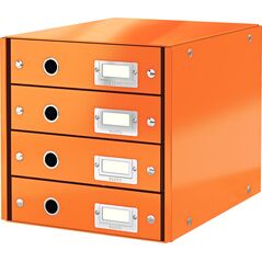 Leitz Pojemnik, szafka Leitz Click & Store z 4 szufladami Pomarańczowy (10K269L) 753636 4002432103980