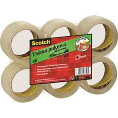 3M Taśma pakowa SCOTCH, akrylowa, 50mm, 66m, Transparentna (8021684006012) 768018 8021684006012