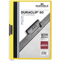 Durable Skoroszyt Zaciskowy A4 / 60 kartek Żółty 709982 4005546210483