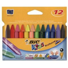 Bic KREDKI ŚWIECOWE BIC KIDS PLASTIDECOR TRIANGLE PUDEŁKO 12 SZT - 829773 821873 3086124000789