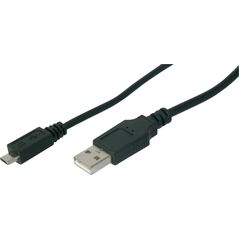 Kabel USB Digitus USB-A - microUSB 1.8 m Czarny (AK-300127-018-S) 882760 4016032314646