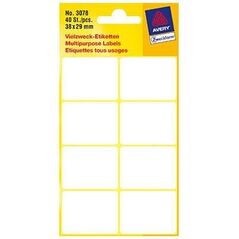 Avery Zweckform Białe minietykiety do opisywania ręcznego| 40 etyk./op., 38 x 29 mm, białe (4004182030783) 864866 4004182030783