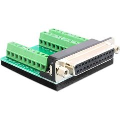 Delock Adapter 25-pinowe D-Sub żeński > blok złącza (65317) 792684 4043619653171