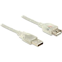 Kabel USB Delock USB-A - USB-A 1 m Przezroczysty (83881) 924379 4043619838813