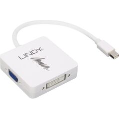 Adapter AV Lindy DisplayPort Mini - HDMI - VGA - DVI-I biały (41035) 1000672 4002888410359