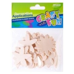 Craft with Fun Ozdoba drewniana w kształcie kwiatuszka 20 sztuk 1009572 5901350243732
