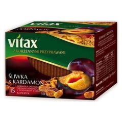 Vitax HERBATA VITAX ŚLIWKA&KARDAMON 15 TOREBEK W KOPERTKACH 6662622 1035140 5902806060477
