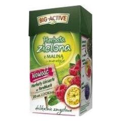 Big Active HERBATA ZIELONA LIŚCIASTA MALINA+MARAKUJA BIG-ACTIVE ( 1,7 G X 20 TOREBEK) 47792643 948043 5905548351162