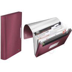 Leitz TECZKA Z 6 PRZEGRÓDKAMI CIEMNOCZERWONY (39570028) 951679 4002432108114