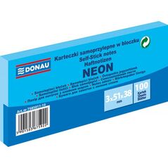 Donau BLOCZEK SAMOPRZYLEPNY, DONAU, 38X51MM, 100K, NEON NIEBIESKI, 3SZT 7585011-10 960672 5901503675922