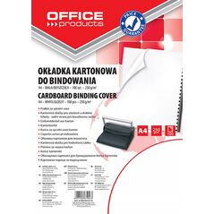 Office Products OKŁADKI DO BINDOWANIA OFFICE PRODUCTS, KARTON, A4, 250GSM, BŁYSZCZĄCE, 100SZT., BIAŁE 20232515-14 1088589 5901503679463