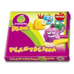 Mona Plastelina 6 kolorów fluorescencyjna (MONA P6F) 1114565 5907591300067