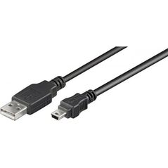 Kabel USB Goobay USB-A - miniUSB 1.5 m Czarny (93623) 1129418 4040849936234