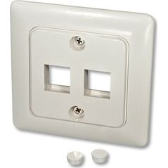 Lindy Wandanschlussdose f.2 Keystone Wand DE mit Abdeckung 80x80 - 60544 1190593 4002888605441