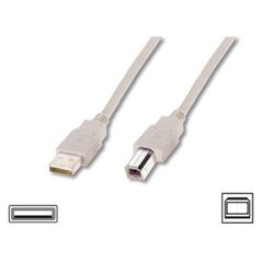 Kabel USB Digitus USB-A - USB-B 1.8 m Beżowy (AK-300105-018-E) 1206438 4016032297116