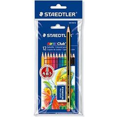 Staedtler Kredki ołówkowe 12 kolorów Noris Club + gumka, ołówek 1358564 4007817609019