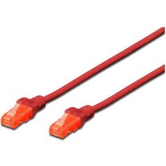 Digitus Patchcord U-UTP, Cat6, LSZH, 0.5m, czerwony (DK-1617-005/R) 1412374 4016032387640