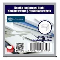 Interdruk Kostka papierowa biała 85x85x70 mm nieklejona (203798) 1477831 5902277208996