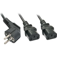 Kabel zasilający Lindy 2x C13, 2m, czarny (30048) 1478347 4002888300483