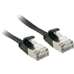 Lindy Patchcord płaski Cat.6A, U/FTP, czarny, 1m (47481) 1491226 4002888474818