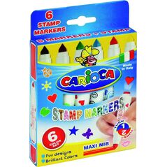 Carioca Flamastry stemple, 6 kolorów (134409) 1499051 8003511422790