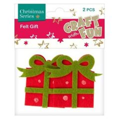 Craft with Fun Ozdoba dekoracyjna filc prezent, 2 elementy (383944) 1514141 5902643642089