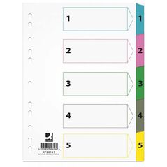 Q-Connect Przekładki kartonowe Mylar A4 1-5 (KF00161) 1637323 5705831001619