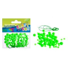 Craft with Fun Ozdoba dekoracyjna Koraliki Plastikowe Zielone 80 sztuk (MTCR BD007) 1642914 5901350295205