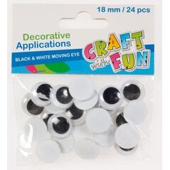 Craft with Fun Ozdoba oczy 18mm 24szt. (290507) 1642920 5901350210215
