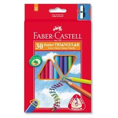 Faber-Castell Kredki Jumbo Trójkątne 30 Kolorów + Temperówka Opakowanie Karton Faber-Castell (116530 FC) 1743871 8991761345030