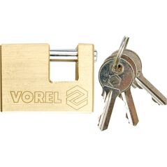 Vorel Kłódka trzpieniowa mosiężna 50mm 3 klucze 77210 3003535 5900171665259