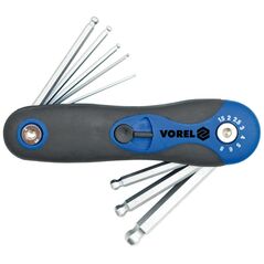 Vorel Zestaw kluczy imbusowych hex wielofunkcyjne 1,5-8mm z kulką 8szt. (56505) 3017920 5906083565052