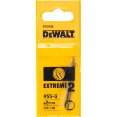 Wiertło Dewalt do metalu HSS walcowe 2mm 2szt. (DT5036-QZ) 3029343 5035048034781