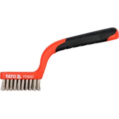 Yato Szczotka druciana 3-rzędowa drut nierdzewny rękojeść plastikowa 180mm YT-6337 3036653 5906083963377