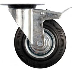 Vorel Kółko skrętne z czarną gumą i hamulcem 200mm 87327 3056698 5906083873270