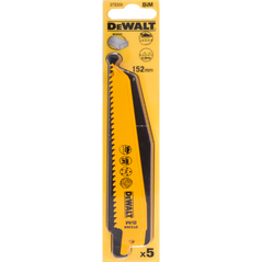 Dewalt Brzeszczoty do pilarek szablowych BIM 152mm podz. 3,6-5,1mm 5szt. (DT2359) 3098190 5035048034583