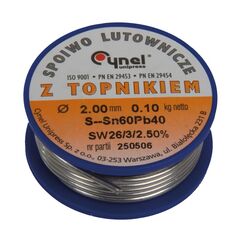 Mega Cyna z kalafonią do lutowania 1.0mm szpula 100g (60312) 3101650 5903755603128