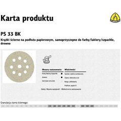 Klingspor Krążek przyczepny 225MM PS33CK GLS38 Granulacja 60 (S833CK60) 3140189 5907560174897
