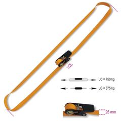 Beta Tools Pas mocujący z napinaczem zapadkowym zamknięty LC 750 kg z bardzo mocnego polipropylenu (8188C) 3181073 8014230608266